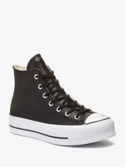 Noir - Baskets montantes Converse Platform Lift Chuck Taylor en cuir