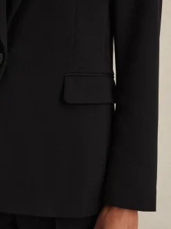 Noir - Blazer de costume droit ajusté Reiss Gabie