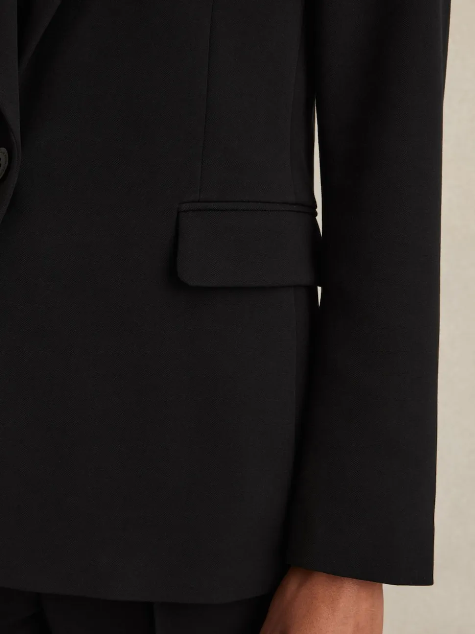 Noir - Blazer de costume droit ajusté Reiss Gabie