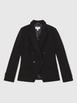 Noir - Blazer de costume Reiss Gabi à double boutonnage