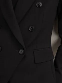 Noir - Blazer de costume Reiss Gabi à double boutonnage