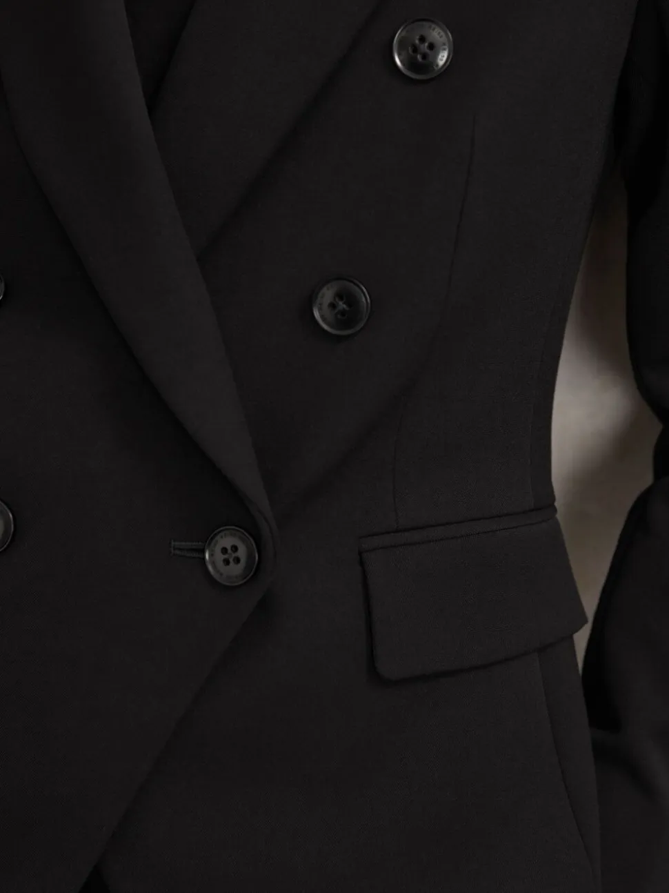 Noir - Blazer de costume Reiss Gabi à double boutonnage