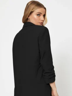 Noir - Blazer PIECES à manches froncées