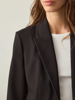 Noir - Blazer sculptant à simple boutonnage habillé