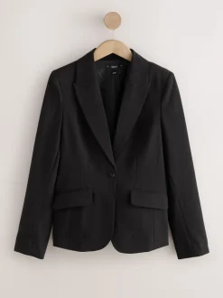 Noir - Blazer sculptant à simple boutonnage habillé