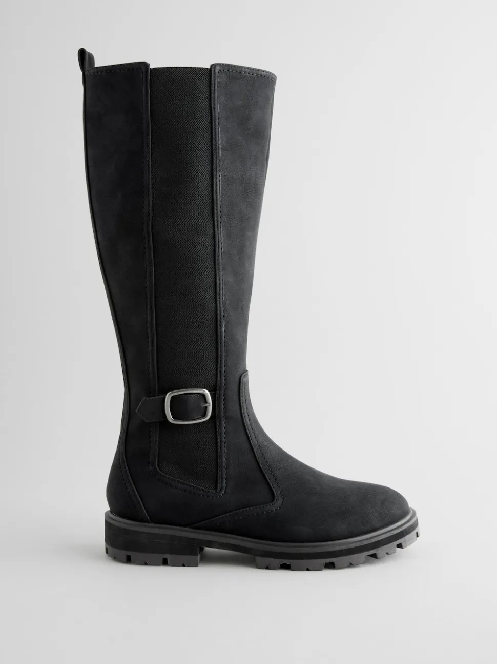Noir - Bottes Chelsea à boucle hauteur des genoux