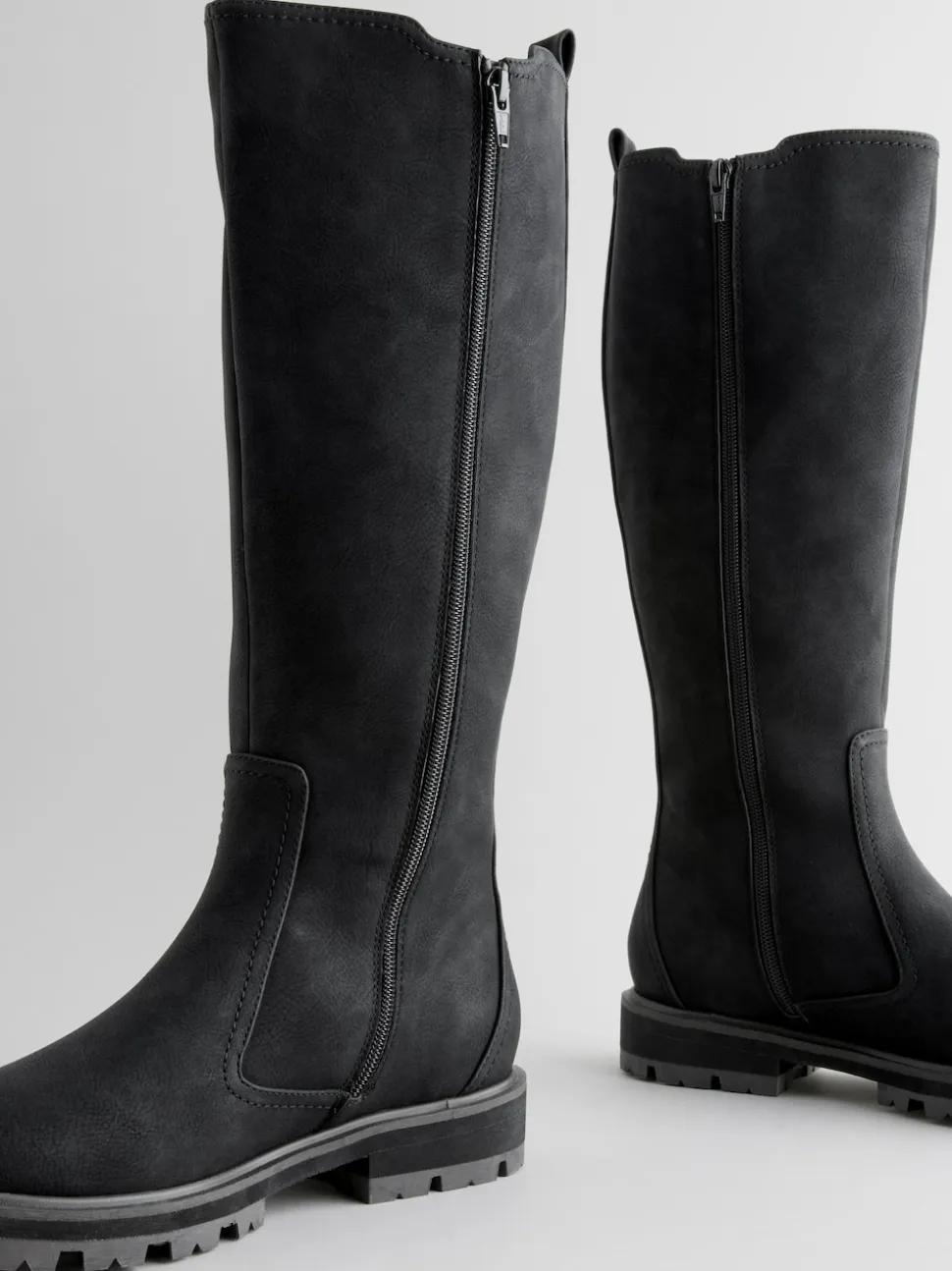 Noir - Bottes Chelsea à boucle hauteur des genoux