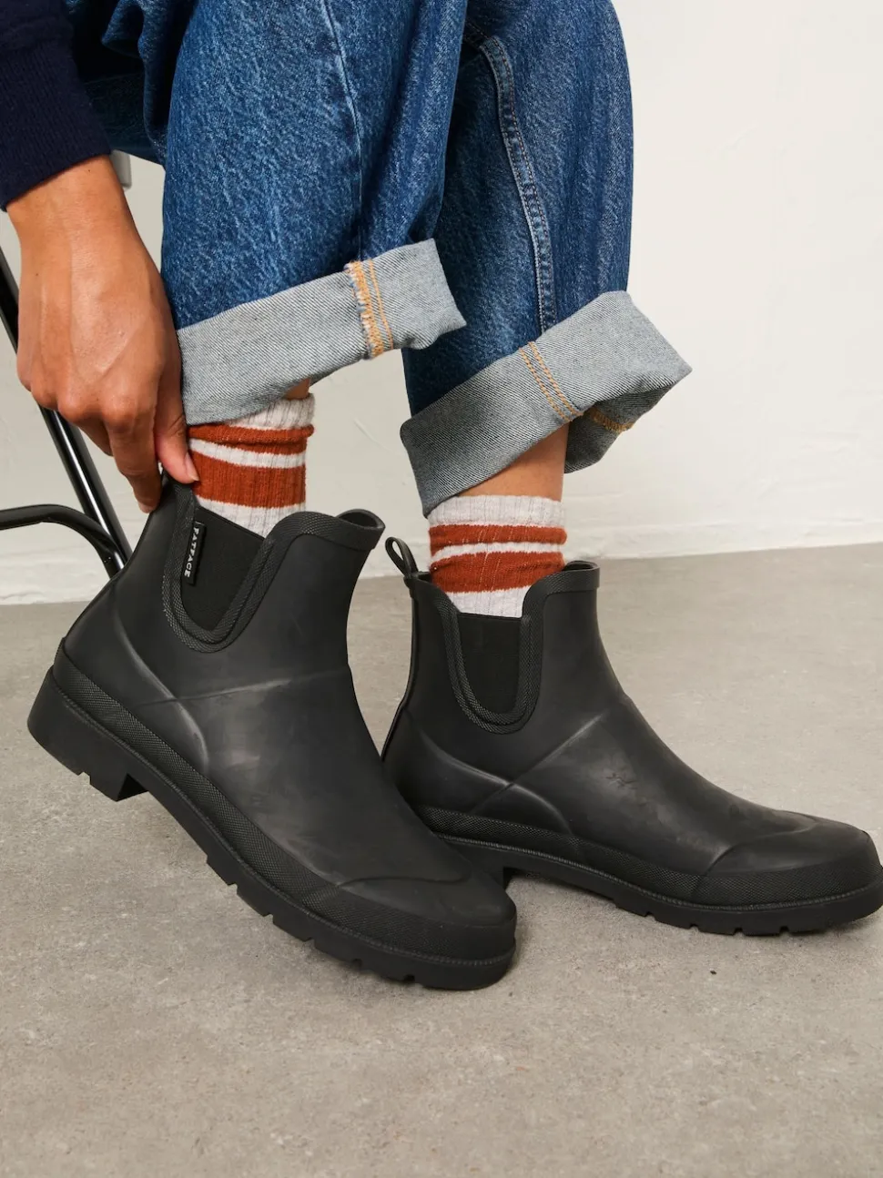Noir - Bottes de pluie en caoutchouc FatFace