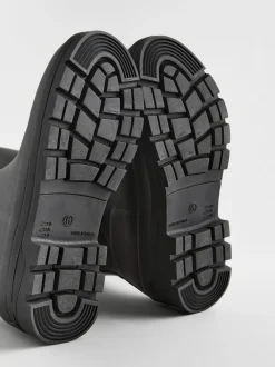 Noir - Bottes en caoutchouc hauteur genou