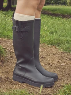 Noir - Bottes en caoutchouc hauteur genou