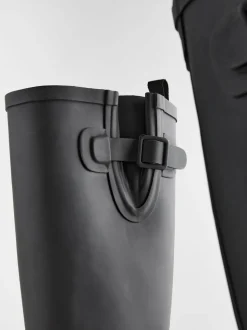 Noir - Bottes en caoutchouc hauteur genou