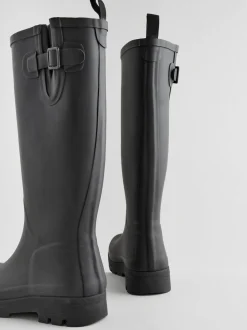 Noir - Bottes en caoutchouc hauteur genou