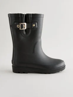 Noir - Bottes en caoutchouc avec doublure chaude