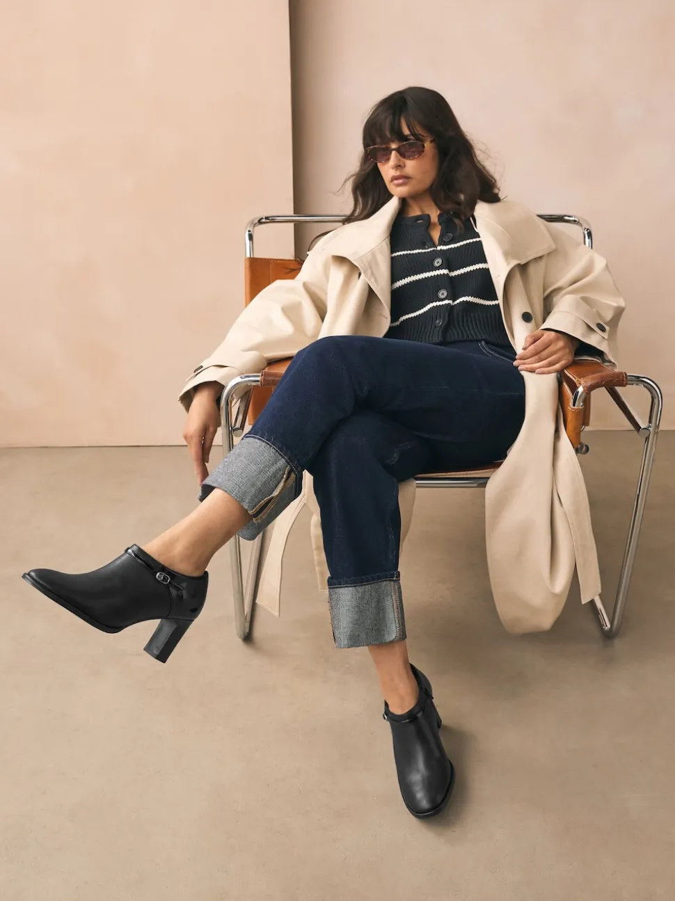 Noir - Bottes Forever Comfort® à bout rond et talon carré avec boucle