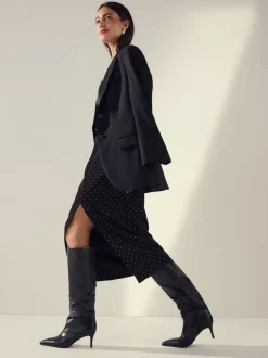 Noir - Bottes Forever Comfort® à talon pointu et souples jusqu’aux genoux