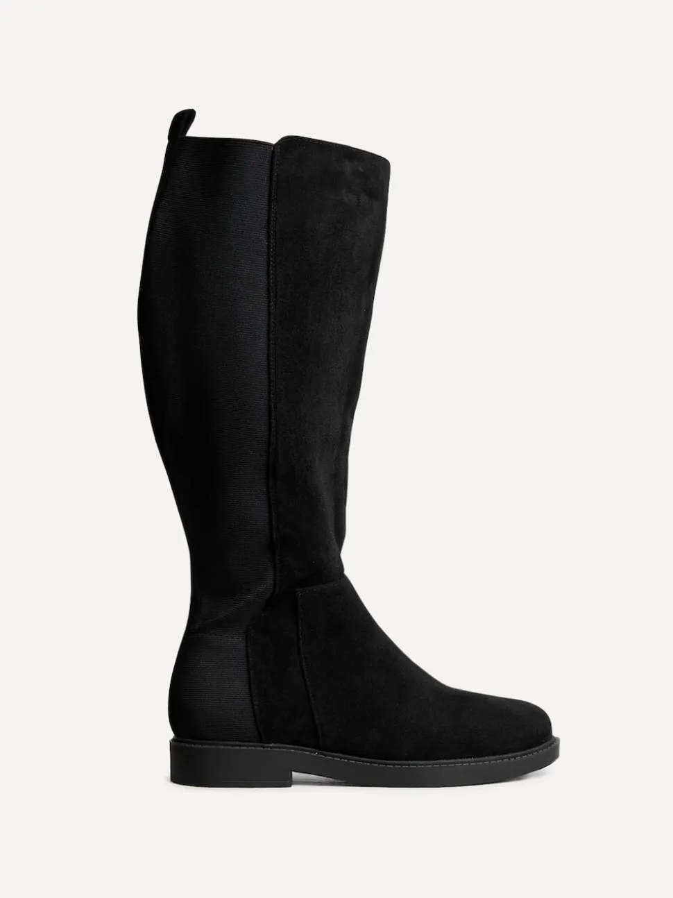 Noir - Bottes hautes Linzi coupe large en acier avec panneau extensible