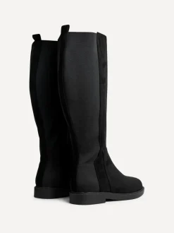 Noir - Bottes hautes Linzi coupe large en acier avec panneau extensible