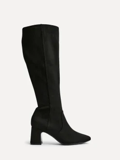Noir - Bottes Linzi extensibles hauteur genou à talons carrés
