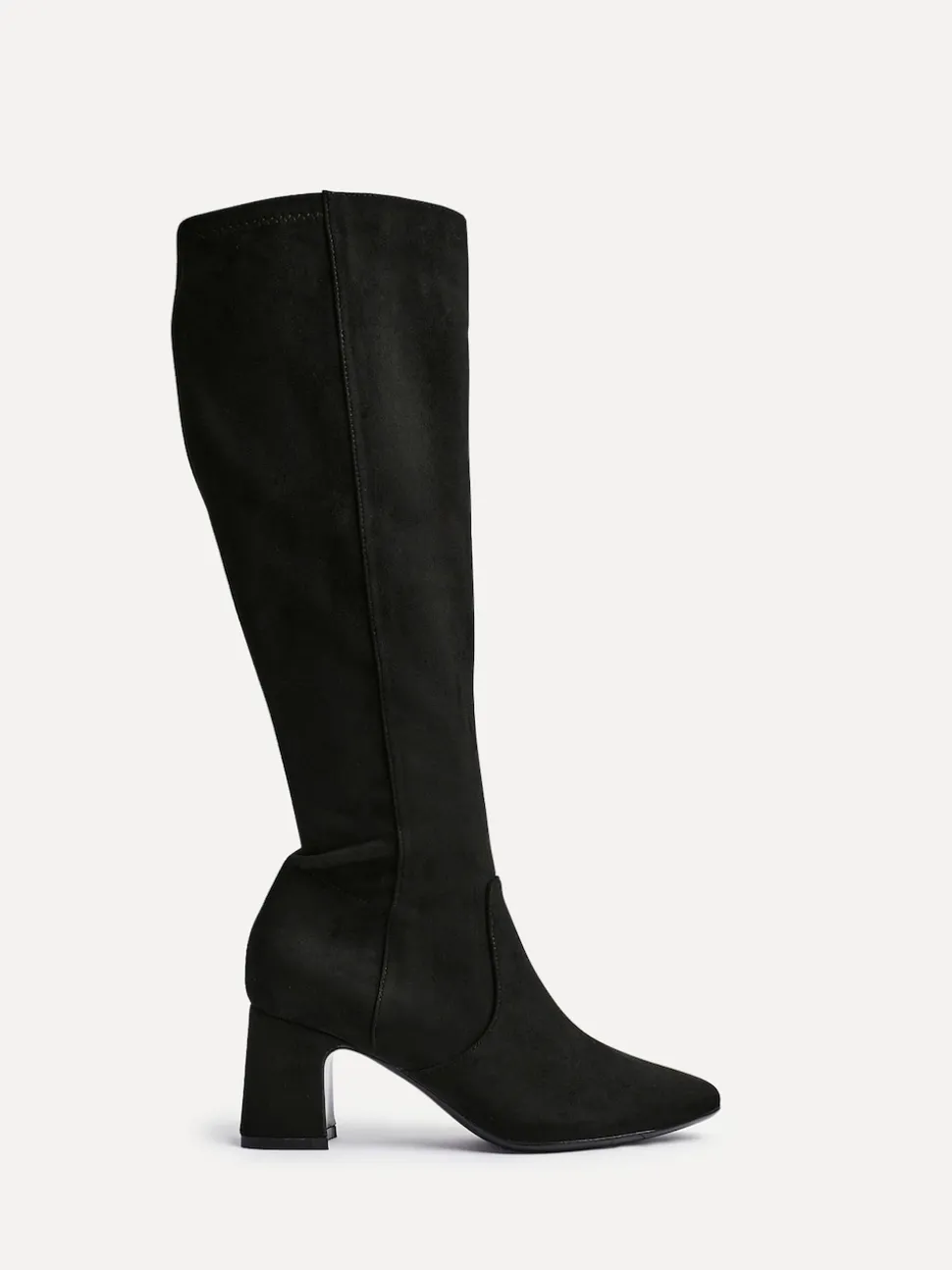 Noir - Bottes Linzi extensibles hauteur genou à talons carrés