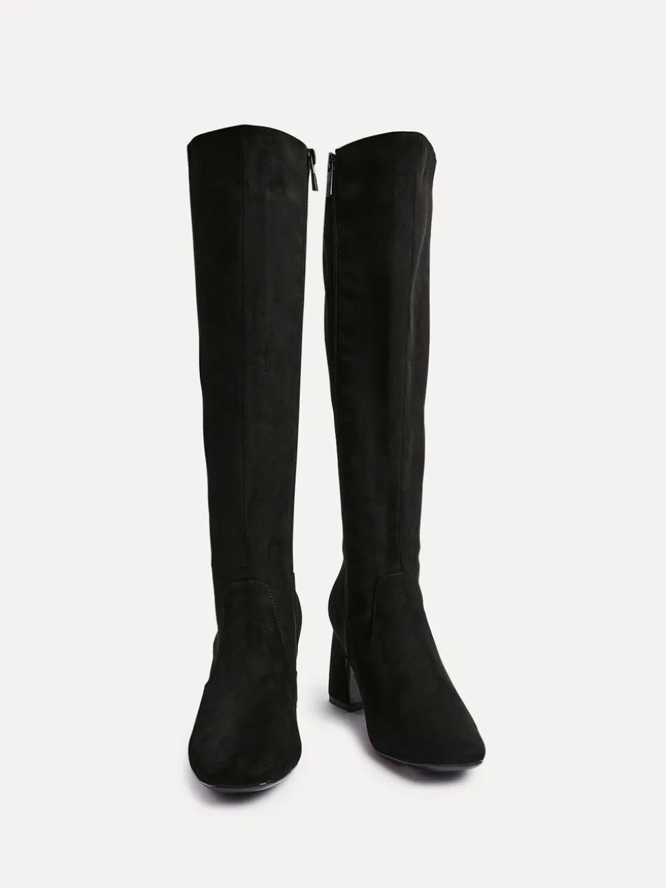 Noir - Bottes Linzi extensibles hauteur genou à talons carrés