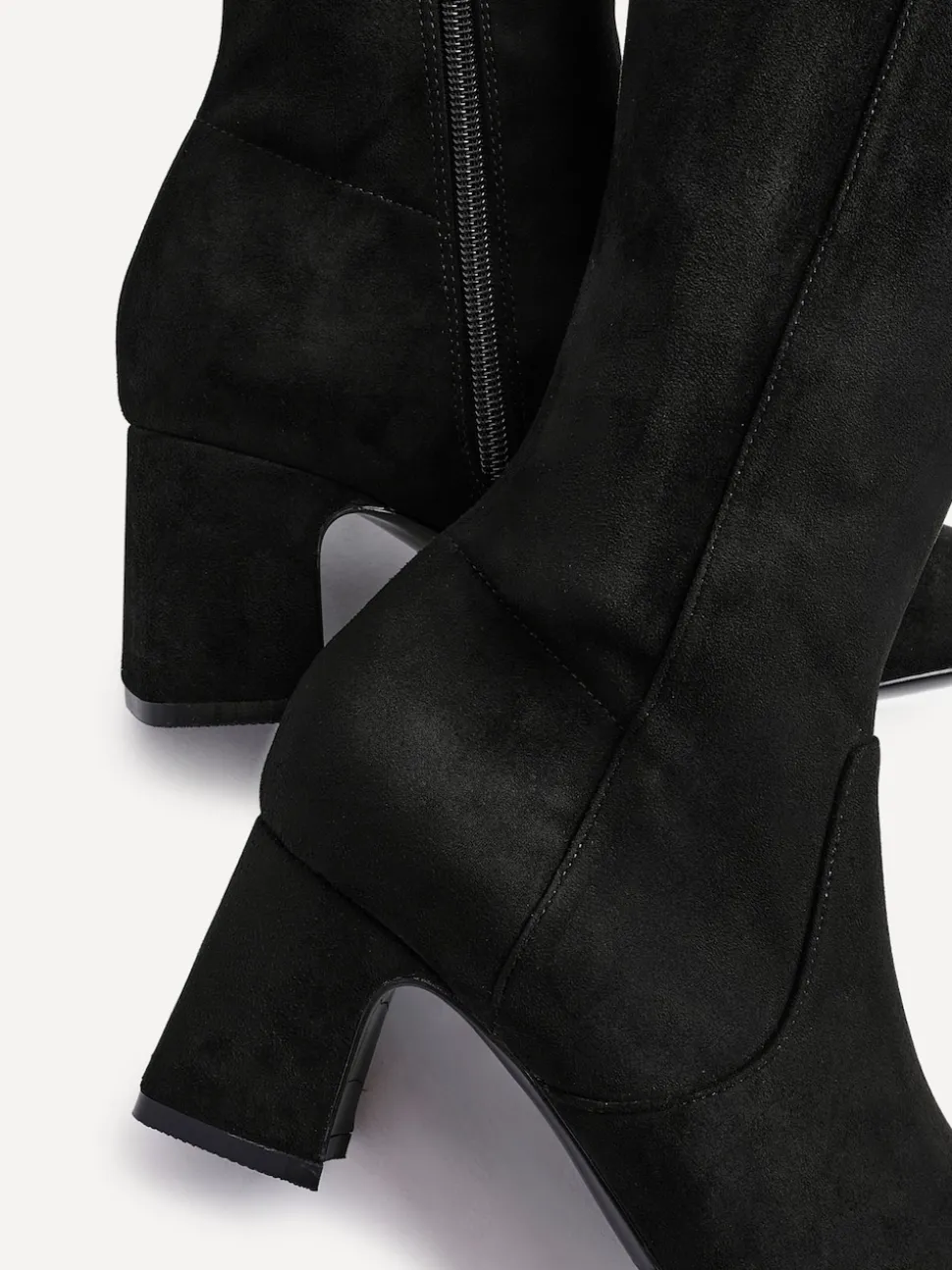 Noir - Bottes Linzi extensibles hauteur genou à talons carrés