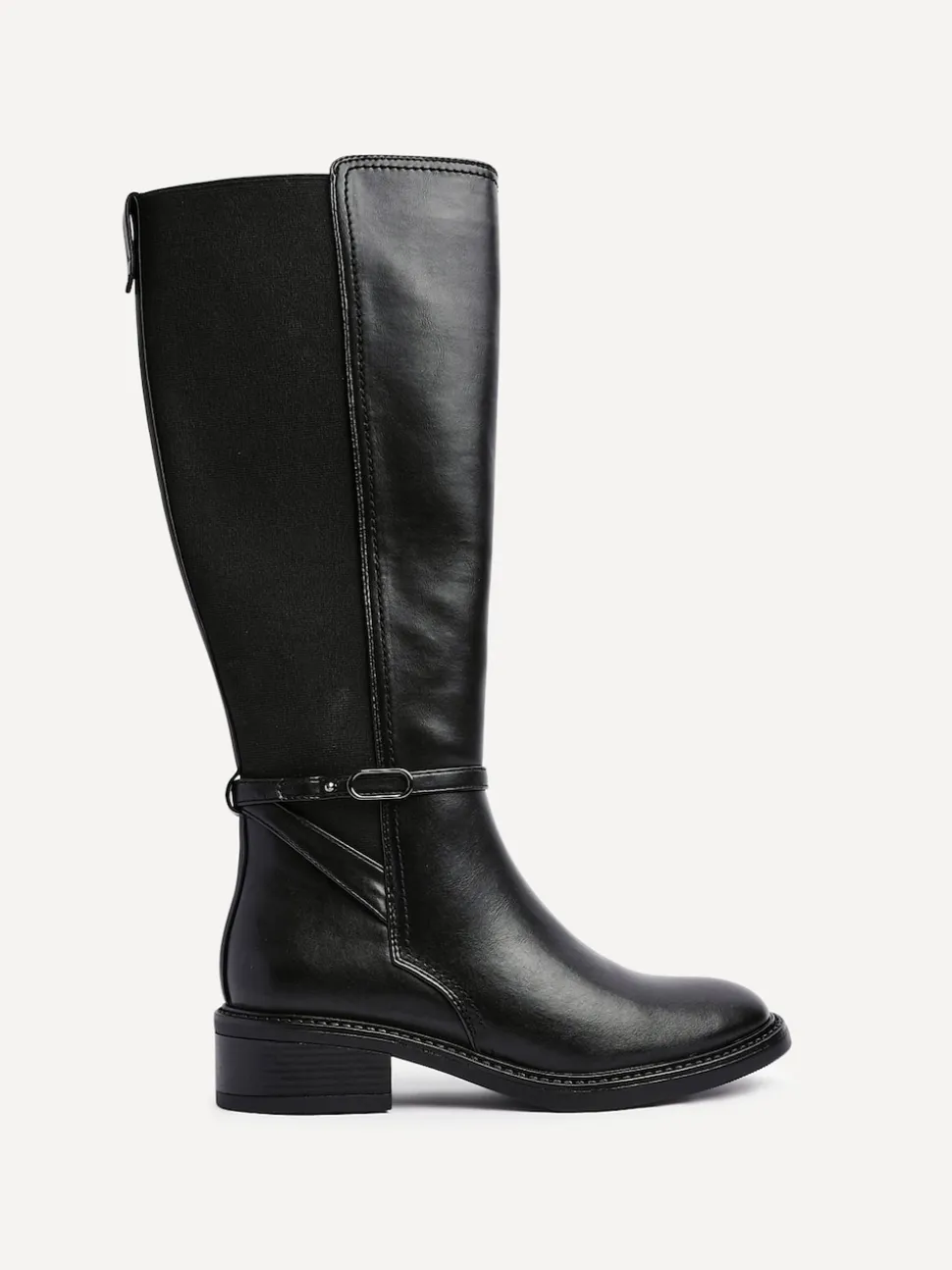 Noir - Bottes Linzi Power hautes avec panneau latéral extensible et détail de boucle