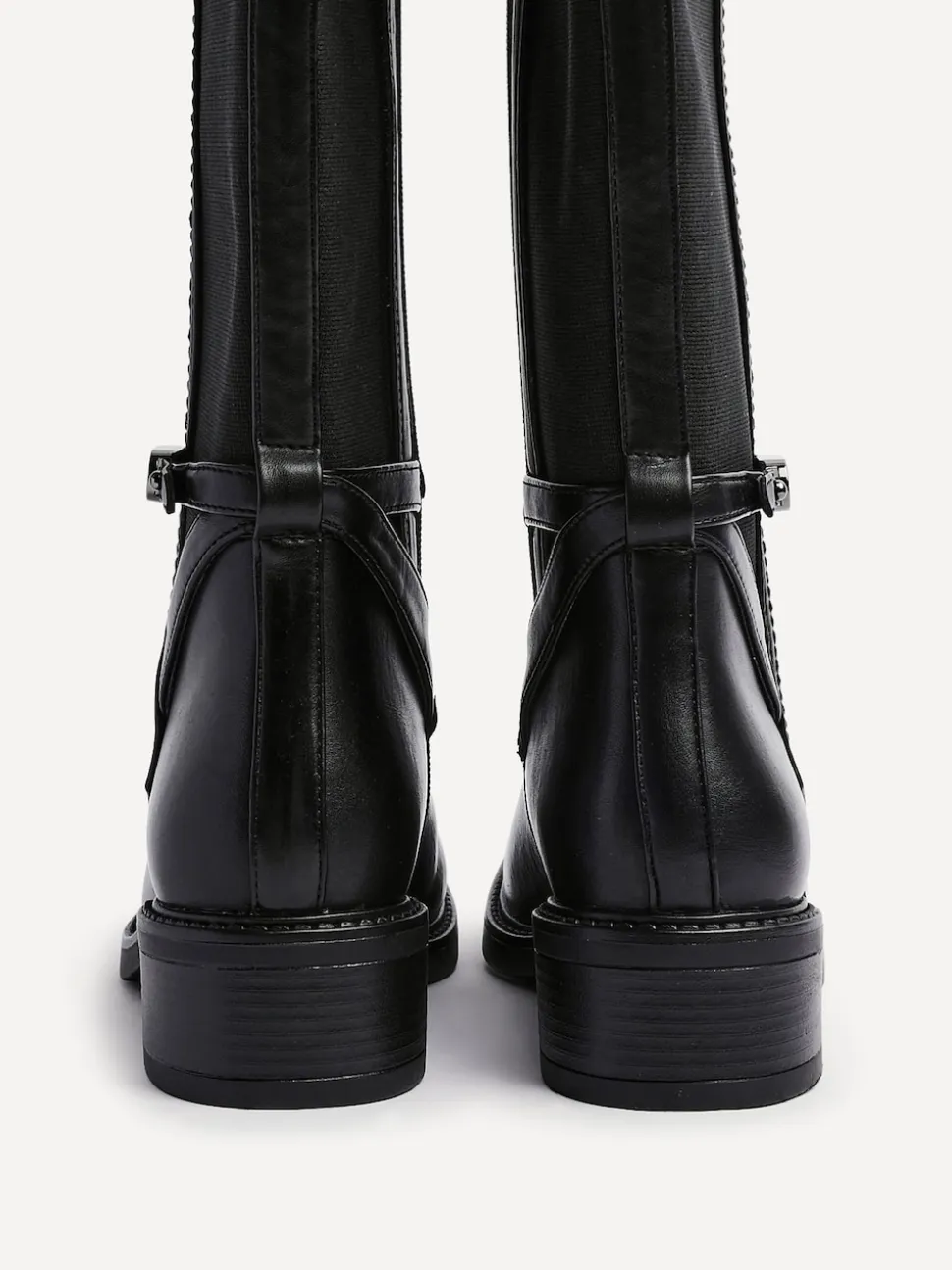Noir - Bottes Linzi Power hautes avec panneau latéral extensible et détail de boucle