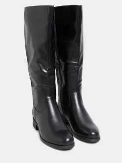 Noir - Bottes Yours Curve extensibles à coupe large au genou
