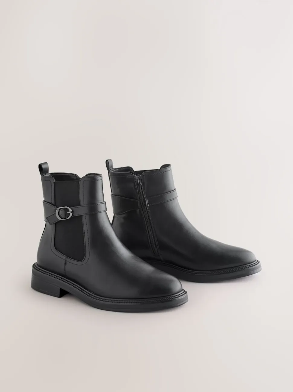 Noir - Bottines Chelsea à boucles