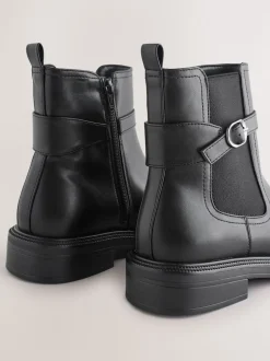 Noir - Bottines Chelsea à boucles