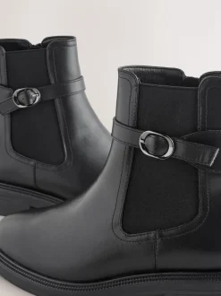 Noir - Bottines Chelsea à boucles