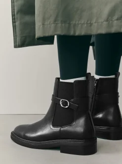 Noir - Bottines Chelsea à boucles