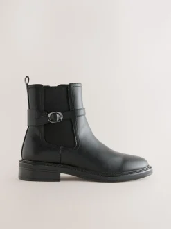 Noir - Bottines Chelsea à boucles