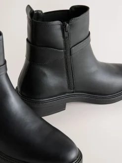 Noir - Bottines Chelsea à boucles