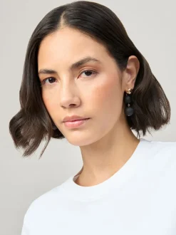 Noir - Boucles d’oreilles Aela Sphere Drop noires