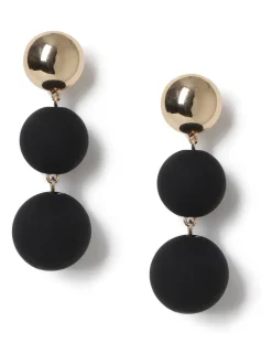 Noir - Boucles d’oreilles Aela Sphere Drop noires
