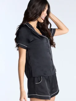 Noir - Boux Avenue Luxe pyjama short en satin