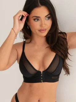 Noir - Brassière Pour Moi India à armature et fermeture avant