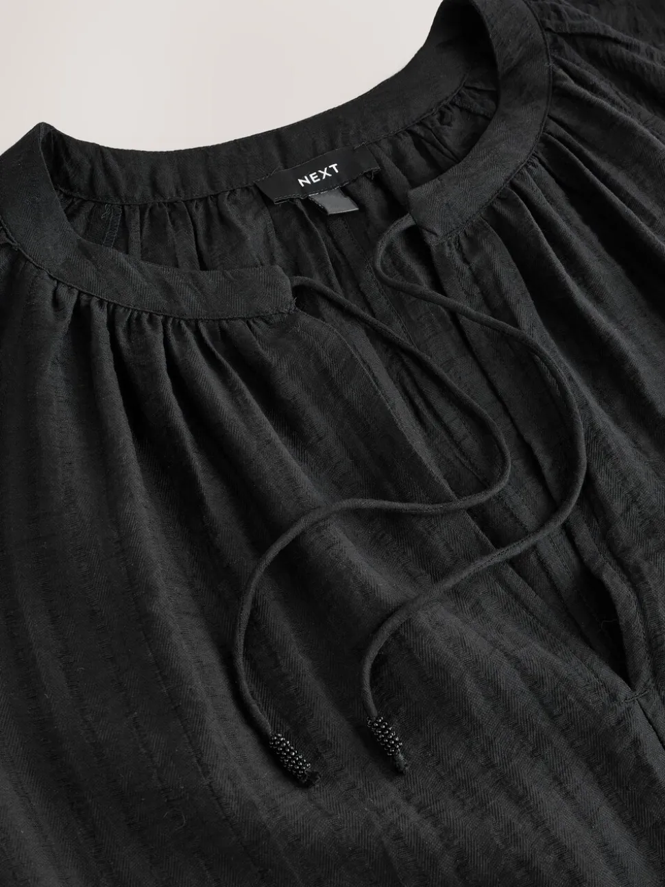 Noir - Caftan maxi à manches longues
