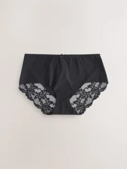 Noir / Caramel Nude / Chocolat Nude - No VPL Lace Back Briefs 3 Pack
