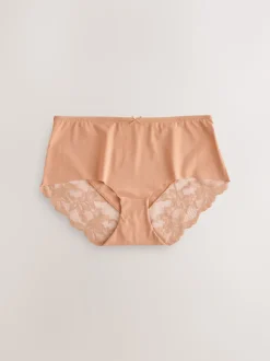 Noir / Caramel Nude / Chocolat Nude - No VPL Lace Back Briefs 3 Pack