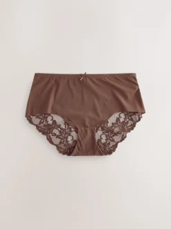 Noir / Caramel Nude / Chocolat Nude - No VPL Lace Back Briefs 3 Pack