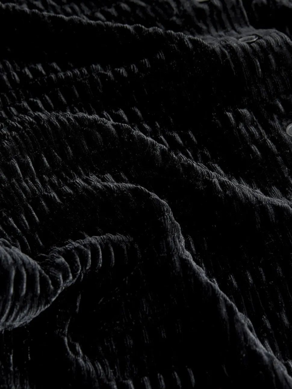 Noir - Cardigan froncé à manches longues en velours