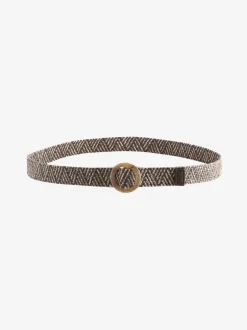 Noir - Ceinture large effet raphia à boucle carrée