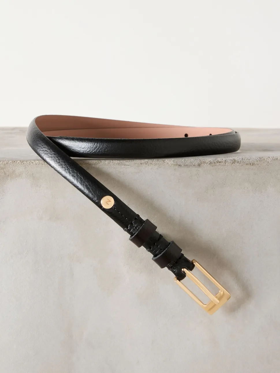 Noir - Ceinture N. Premium Skinny Made In Italie en Cuir