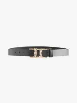 Noir - Ceinture Regular Statement en cuir à boucle
