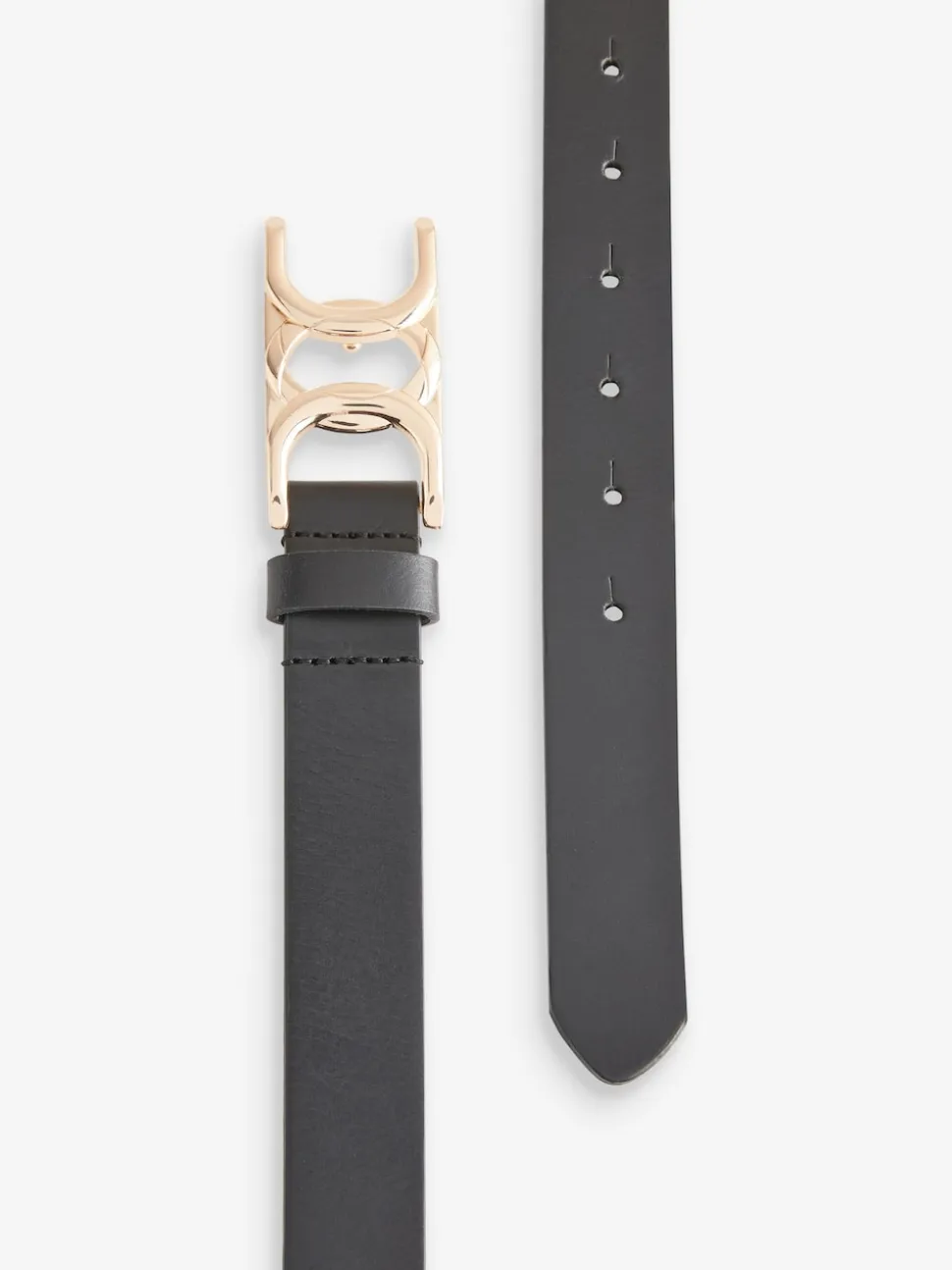 Noir - Ceinture Regular Statement en cuir à boucle