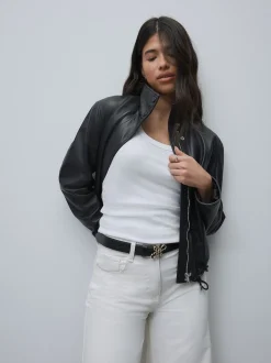 Noir - Ceinture Regular Statement en cuir à boucle