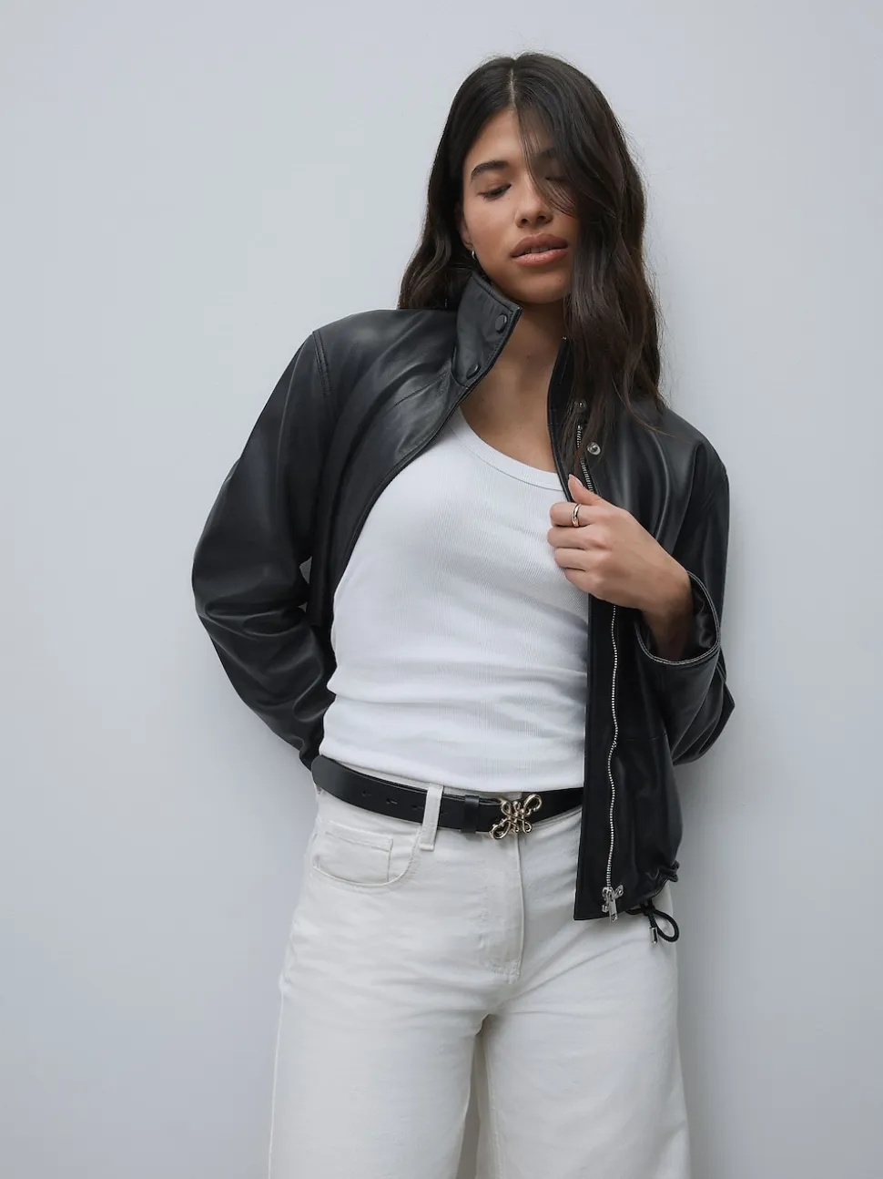 Noir - Ceinture Regular Statement en cuir à boucle