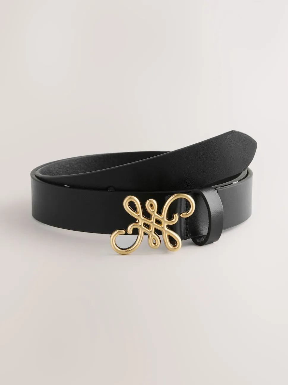 Noir - Ceinture Regular Statement en cuir à boucle